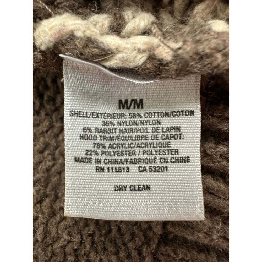 Y2K Aeropostale Fair Isle Knit Sweater Faux Fur Hood Bella Swan Twilightcore - M - Picture 9 of 11